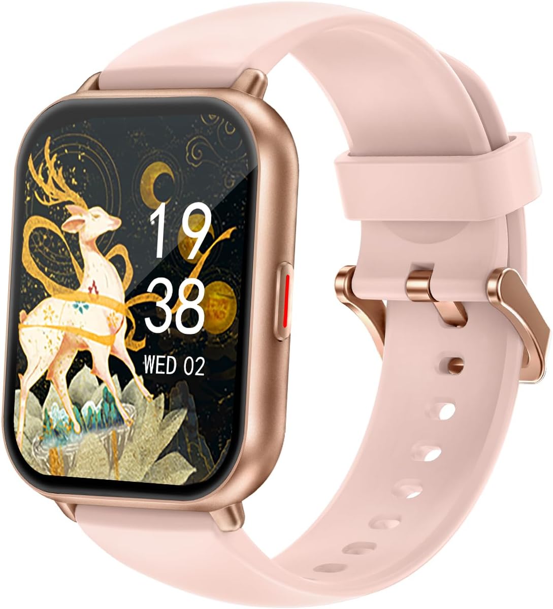 RUIMEN スマートウォッチ iPhone アンドロイド対応 通話機能付き Smart Watch 歩数計 腕時計 着信＆メッセージ通知 懐中電灯 天気予報 音楽制御
