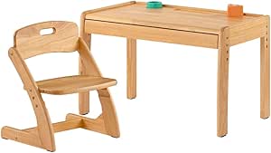 ぼん家具 木製 キッズデスク チェア ２点セット 高さ調節可能 子供用机 学習机 〔机いすセット〕