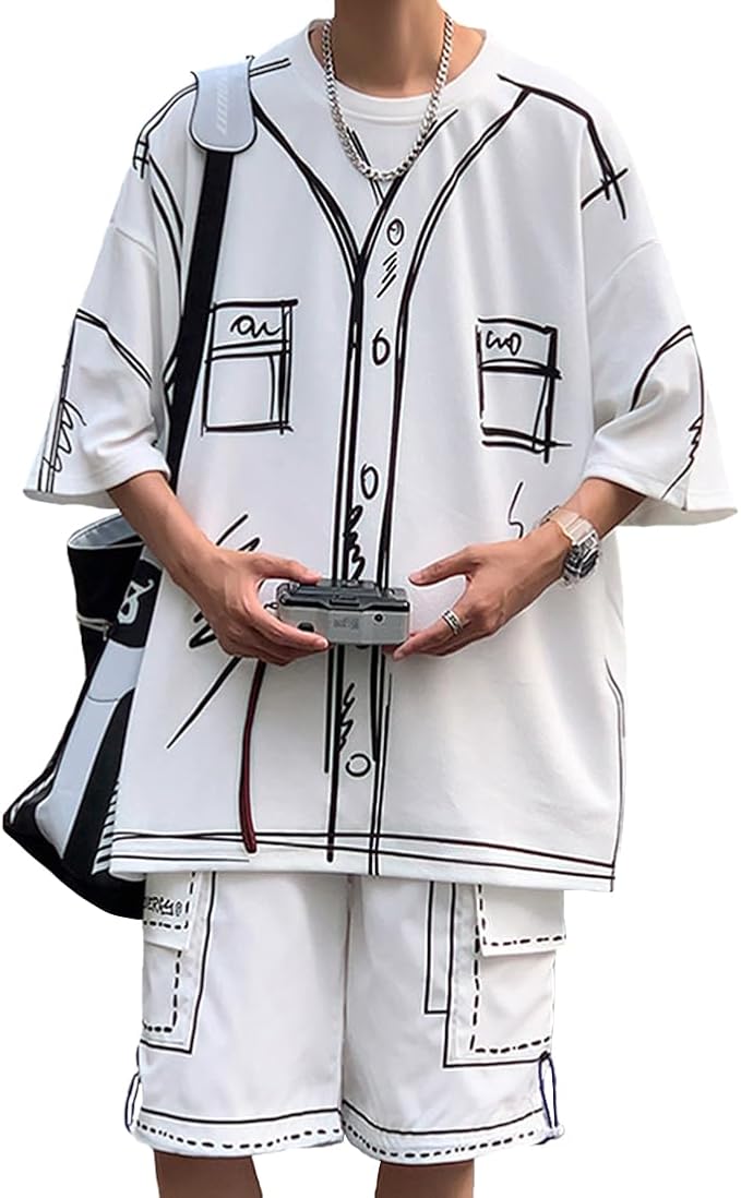  [Yeecan]  ジャージ メンズ 上下セット 夏 夏服 tシャツ 半袖 上下 セット 七分丈 パンツ セットアップ 無地 スウェット カジュアル おしゃれ 大きいサイズ