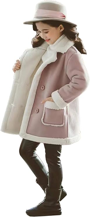  [YW]  子供服アウター キッズ コート 女の子 無地 上着 厚い 暖かい トップス 通園 通学 ふわふわ かわいい 普段着 カジュアル柔らかい コットンコート 人気 秋冬 2色 110-160cm