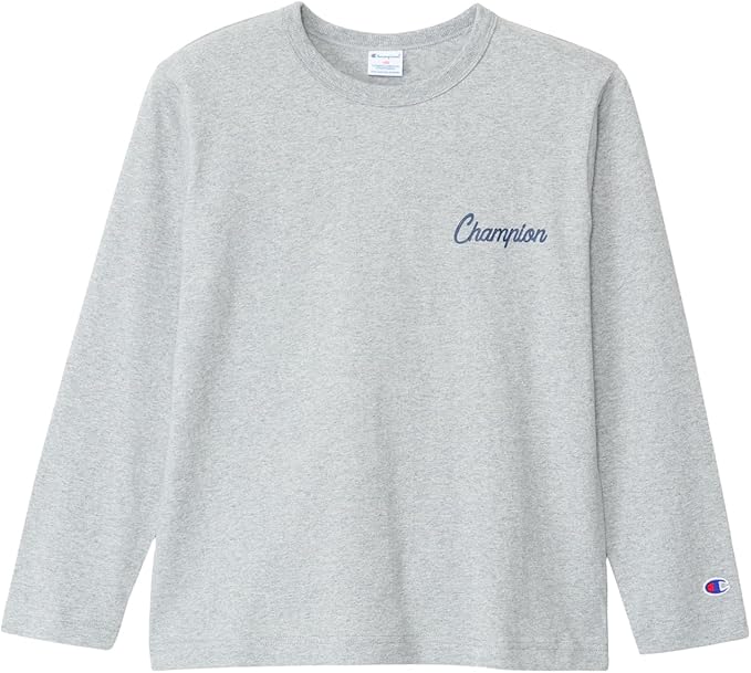 [チャンピオン]  Tシャツ 綿100% グラフィックロゴプリント ロングTシャツ キッズ 長袖 丸首 綿100％ Relax Fit ロングスリーブポケットTシャツ ベーシック CKSX407Z/CKSX407ZJ