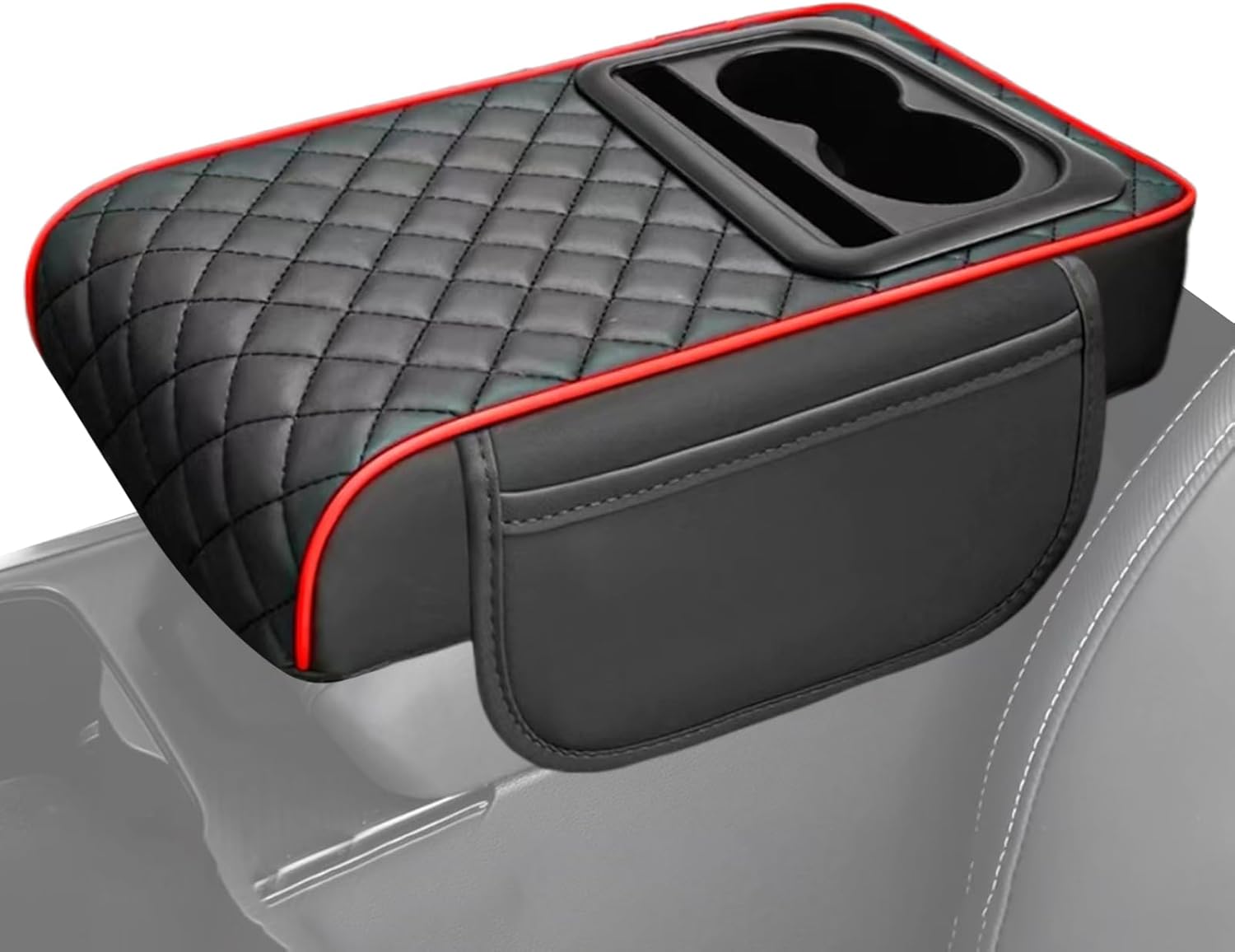 カーコンソールカバー、センターコンソールカップホルダー,カップホルダー付きの多機能快適な車のアームレスト | 道路旅行用の自動車インテリアトリム製品、助手席側