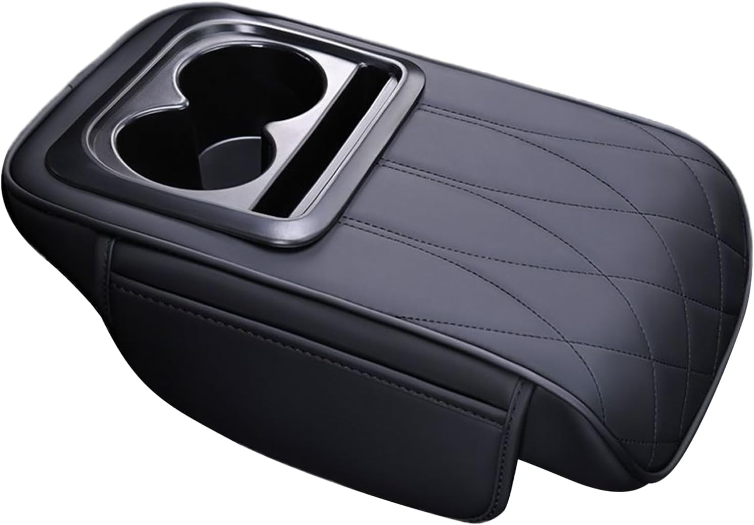 カーアームレストクッション|カップホルダー付きセンターコンソールカバー-4-in-1ストレージボックス電話ホルダーのための旅行通勤車両SUVトラックセダンRVメンドライバー